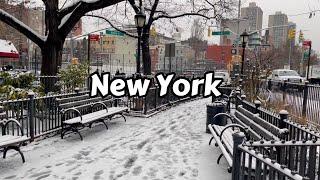 NYC Snowfall Walking Tour 2024 4k Video - Relaxing Walk Crunching Snow Sound Asmr For Sleep