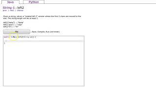 Codingbat - left2 (Java)