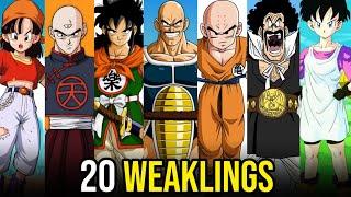 Top 20 Weakest Character's in Dbz/Dbs/Next Jen Comics||