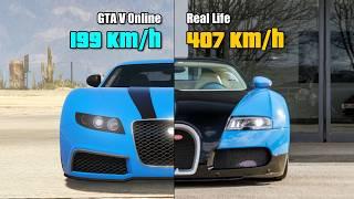 GTA V Online Cars Top Speed vs Real Life | All Supercars