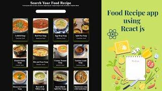 Food Recipe App using react js| mealDB API, hooks in react js for beginners