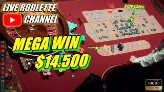 LIVE ROULETTE |  MEGA WIN 14.500 In Las Vegas Casino $100 Chips Inside Session  2024-08-20