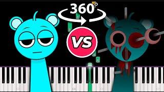 360° VR Normal vs Horror Sprunki Sounds  Piano Tutorial  in 360° VR