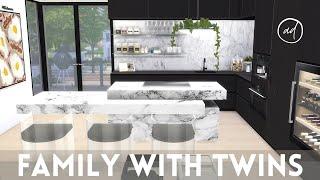 MODERN FAMILY HOUSE WITH TWINS || Sims 4 || CC SPEED BUILD + CC List