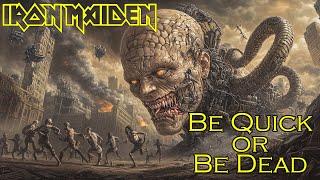 Be Quick or Be Dead by Iron Maiden - lyrics as images generated by an AI