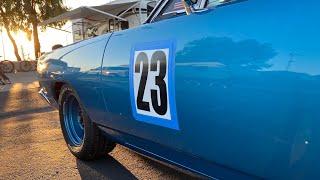 1969 Dodge Super Bee at Thunderhill East running clockwise with bypass