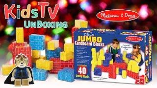 Melissa & Doug Deluxe Jumbo Cardboard Blocks Playtime with Gideon and Logan