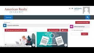 American Realty Academy - How to download your certificate of completion in the LMS Moodle