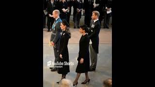 Prince William, Princess Catherine, Prince, Harry, and his wife at Queen Elizabeth funeral service