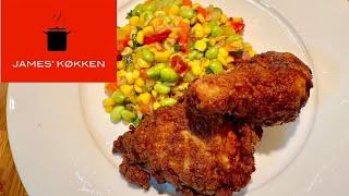 Southern fried chicken - sprød og krydret!