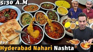 Hyderabadi Paya Nahari Breakfast | Hotel Nayaab | Keema Gosht, Malai Paya, Bheja Fry Masala, Fry ...