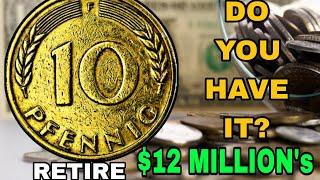 Top 10 MOST VALUABLE GERMANY 10 PFENNIG COINS COULD MAKE YOU A MILLIONAIRE LOOK FOR THESE!