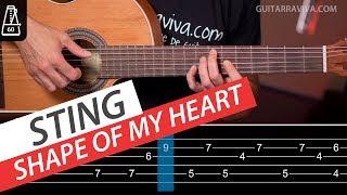 How to play SHAPE of my HEART on guitar arpeggios cover and lesson