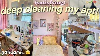 EXTREME DEEP CLEANING MY APARTMENT! *satisfying* this is the motivation u need (life refresh)