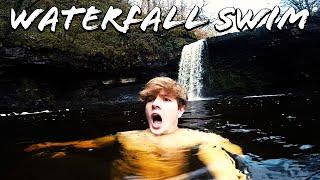 Winter Wild Swimming in a Waterfall! | Sgwd Gwladys, Wales