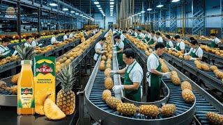 How to Make Pineapple Juice at Del Monte Factory  - Processing Factory | Farming Documentary