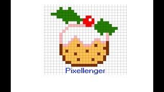 Christmas Cake Pixel Art How to Draw