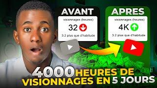 Comment Obtenir 4000 Heures de Visionnages en 5 Jours Sur Youtube