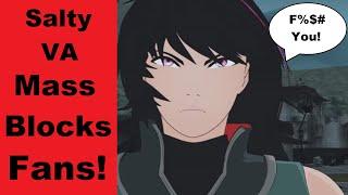 RWBY VA Gives Fans The Finger! Threatens To Mass Block Fans That Disagree With Him!