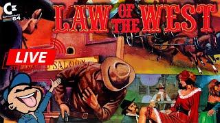 LAW OF THE WEST (1985) - COMMODORE 64 LET'S PLAY LIVE! | C64 WILD WEST ADVENTURE