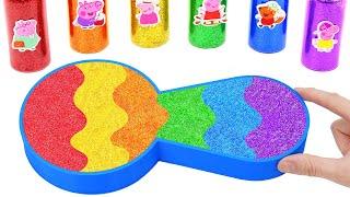 Satisfying Video l DIY How to make Rainbow Mixing Glitter Spoon With Color Bathubs Cutting ASMR