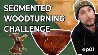 Turning a segmented bowl with no table saw or bandsaw | The Woodturning Challenge Ep 01