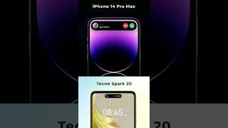 iPhone 14 Pro Max  Dynamic Island vs Tecno Spark 20 Dynamic Port #apple #iphone #tecnospark20