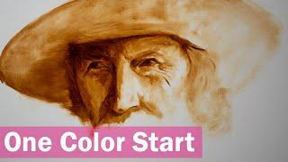 How to Start Portrait Painting with Just One Color...Underpainting for Formal Painting