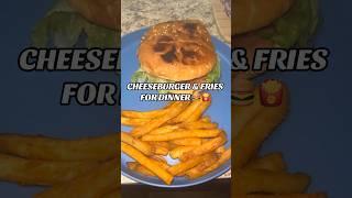 burgers & fries #dinner #cookwithme #foodie #shortsfeed #shorts #food #cheeseburger #viral