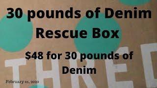 Unboxing 30lbs of DIY Denim from ThredUp Rescue Boxes