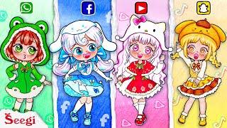 [paper diy] NEW FASHION Hello kitty, Kuromi, My Melody, Cinnamoroll in Social Media Trend #sanrio