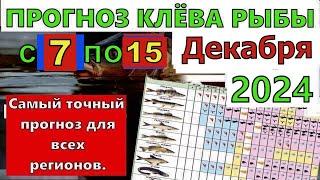 Прогноз клева рыбы на Эту неделю с 7 по 15 Декабря 2024 Лунный Календарь рыбака Лунный прогноз клева