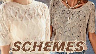 Схемы, вязание, 2-е чудесных летних кофточки. Patterns, knitting, 2 wonderful summer blouses.