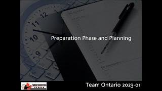 ONTarget Pistol Team Overview of Preparation Phase Planning