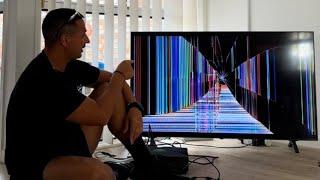 Smashed TV Prank On My Uncles New TV