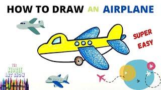 How to draw an Airplane step by step easy for kids