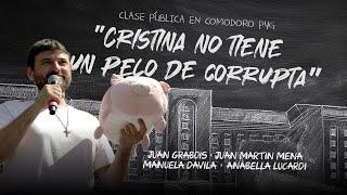 Clase pública en Comodoro Pyg en el marco de la condena trucha a Cristina