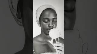 progess video of my artwork Girl with Rose flower #shorts #trending #artwork #artchallege #keviartz