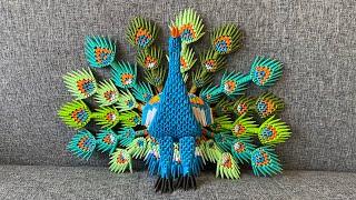 #23ПАВЛИН из бумаги своими руками/Модульное оригами Павлин /DIY 3D Origami Peacock 