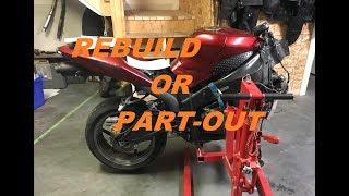 2005 Kawasaki ZX6R 636 Wrecked Sport Bike - Rebuild Or Parts