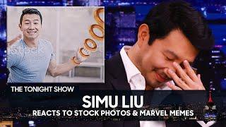 Simu Liu Reacts to Viral Stock Photos of Himself and Marvel Memes | The Tonight Show