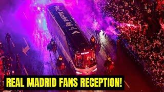 Real Madrid Fans Welcome Team Ahead of 2-1 v Atletico Madrid in Champions League