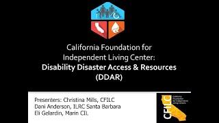 CFILC Presents: Disability Disaster Access & Resources