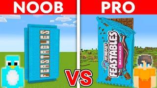 NOOB vs PRO: FEASTABLES HOUSE Build Challenge in Minecraft