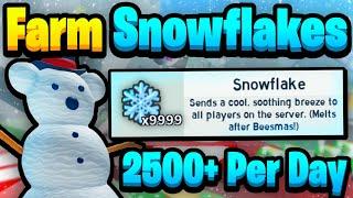 How to Farm SNOWFLAKES [2500+ PER DAY] In Beesmas Bee Swarm Simulator