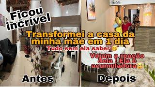 Transformei a casa da minha mãe em 1 dia sem ela saber ! Sala de jantar e sala de estar fácil