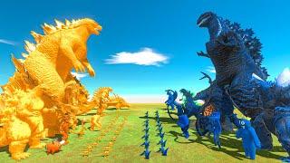 Team Orange + Godzilla vs Shin Godzilla + Team Blue - Animal Revolt Battle Simulator