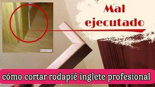 cómo cortar rodapié o zócalo de madera en inglete. con su remate. #youssef_hajji_YH