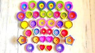 Beautiful Diwali Diyas Decor/Diyas Painting/Happy Diwali