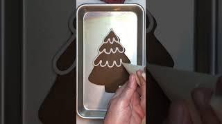 How to decorate Gingerbread Trees and Snowflakes #bakingshorts #christmascookies  #recipe